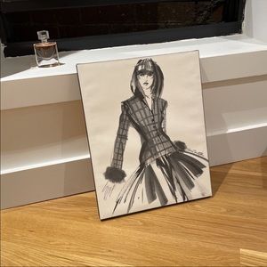 ANNE TAVOLETTI Watercolor Fashion Woman Canvas Painting, Wall Hanging, Decor